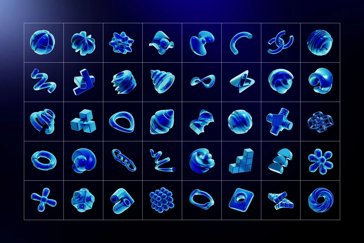 Blue Abstract Geometric Shapes - Image 16