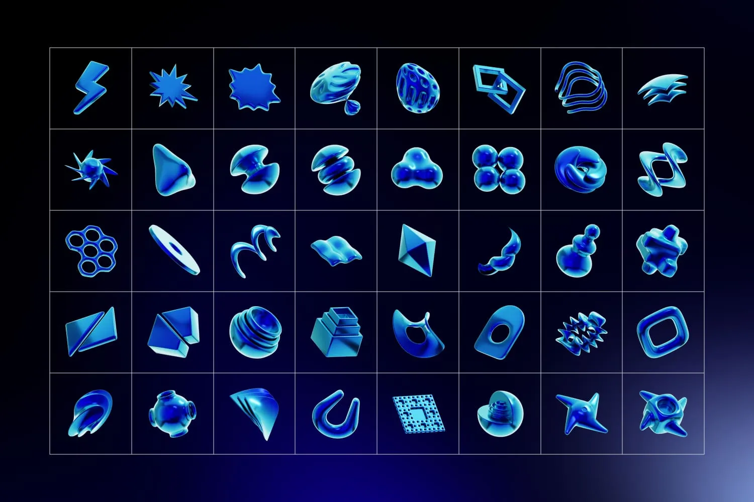 Blue Abstract Geometric Shapes - Image 17