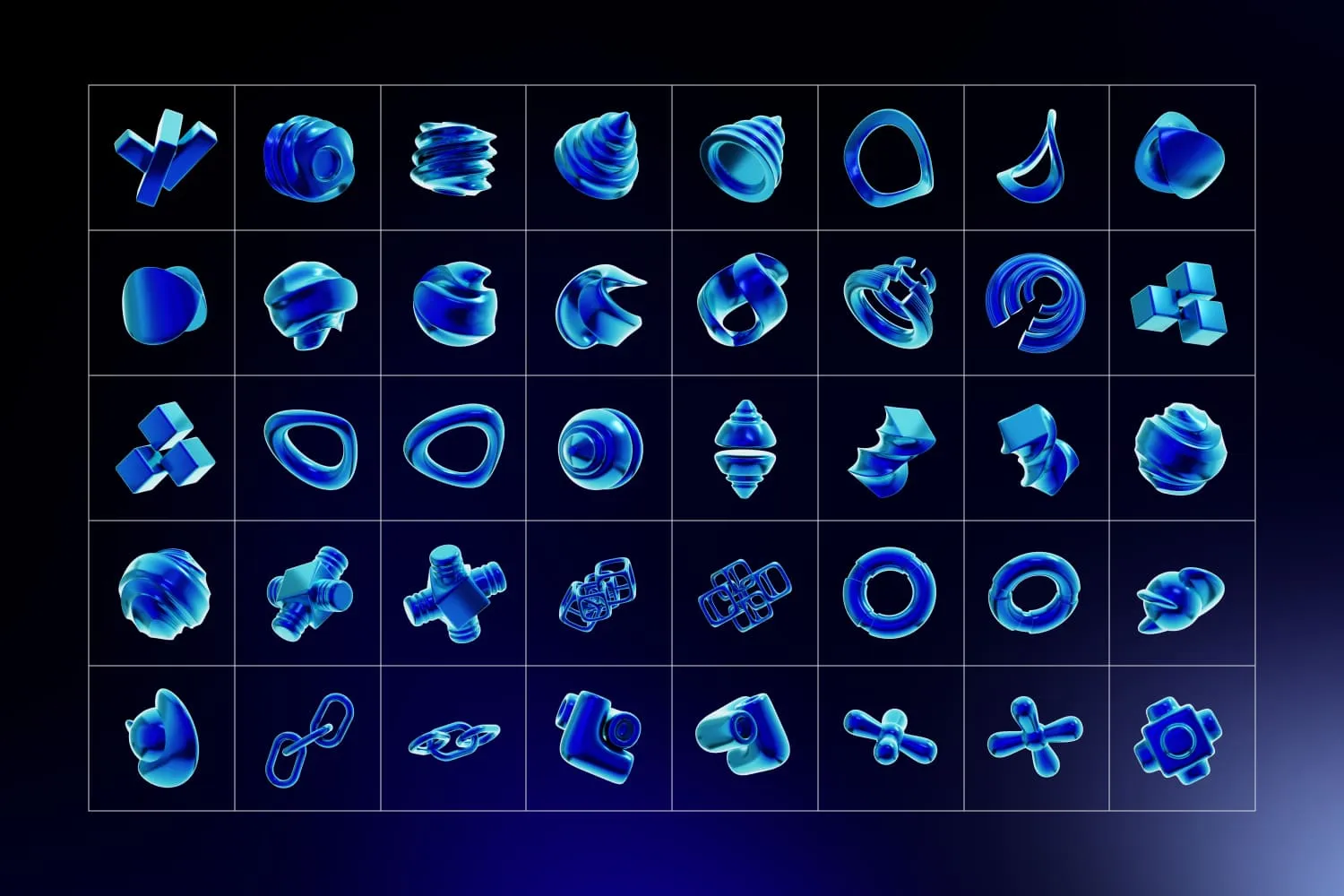 Blue Abstract Geometric Shapes - Image 10