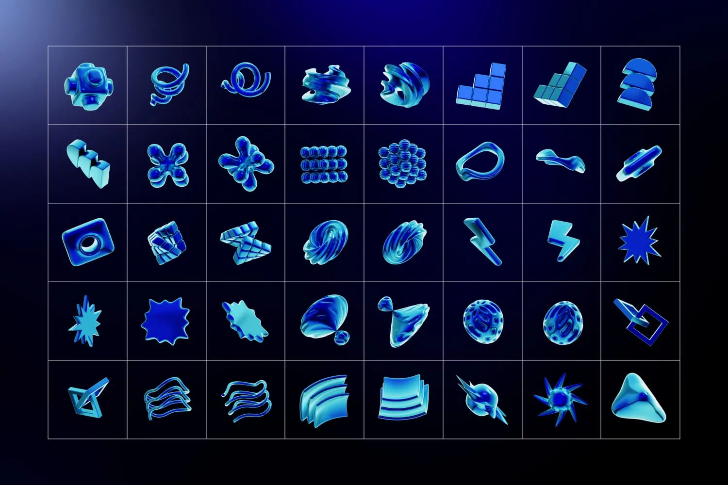 Blue Abstract Geometric Shapes - Image 9