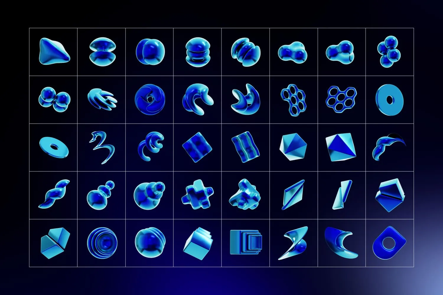 Blue Abstract Geometric Shapes - Image 8