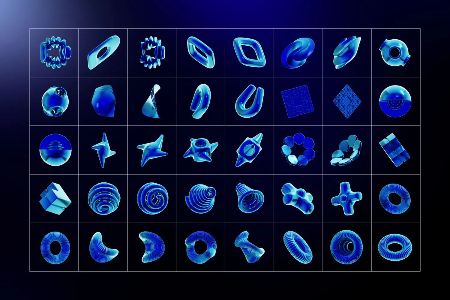 Blue Abstract Geometric Shapes - Image 5