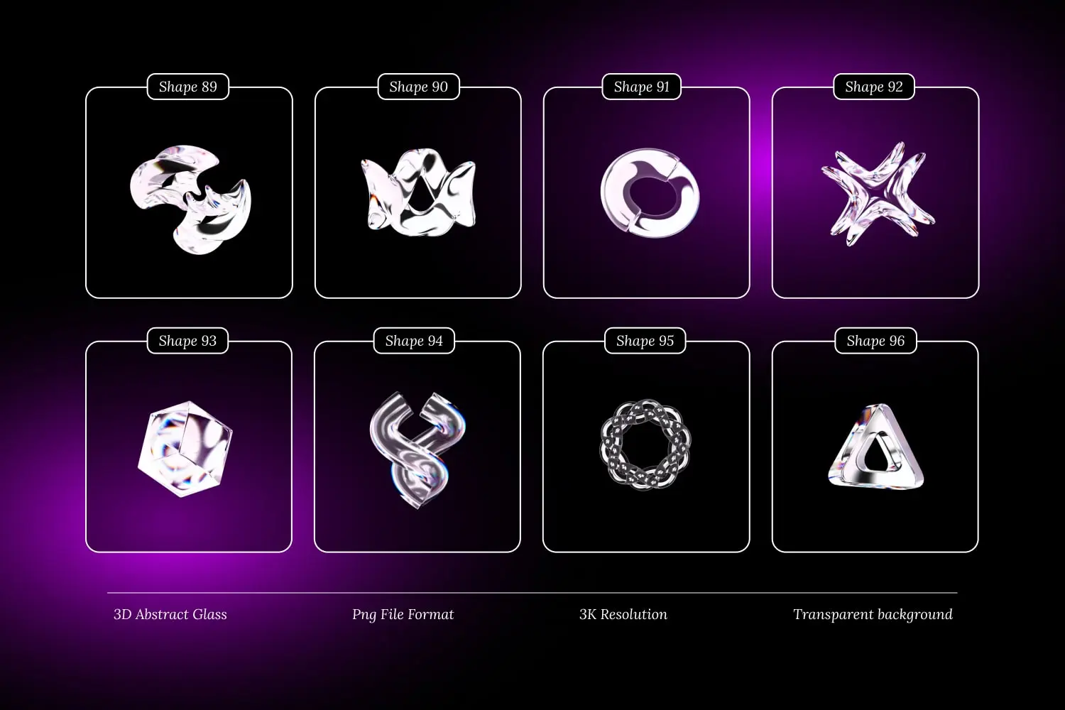 3D Abstract Glass Shapes - Premium Assets for Designers - Image 24