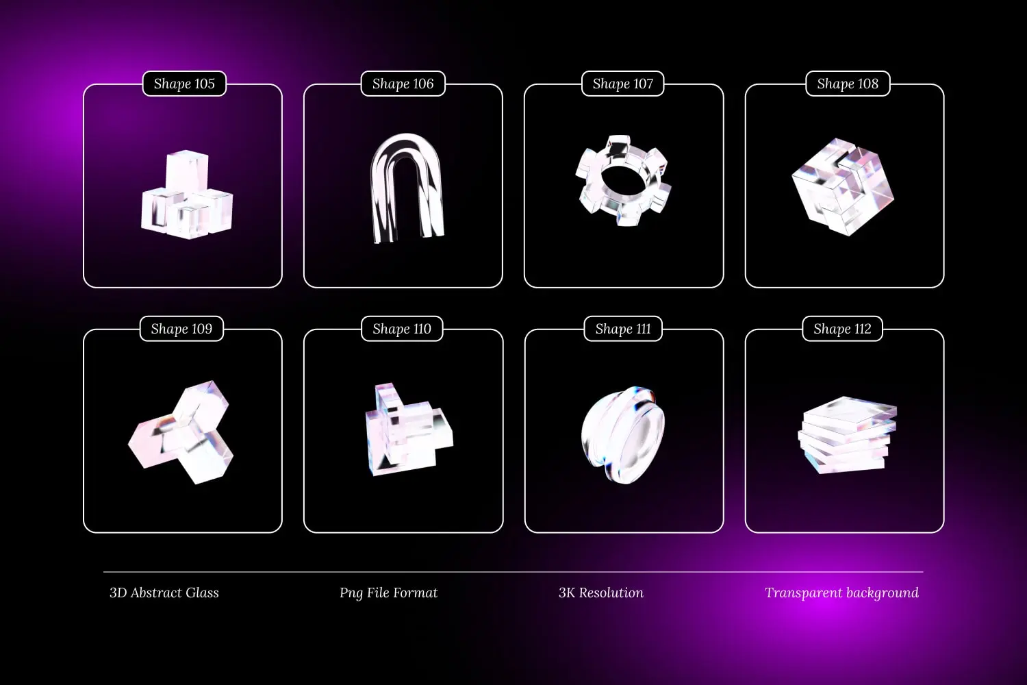 3D Abstract Glass Shapes - Premium Assets for Designers - Image 27