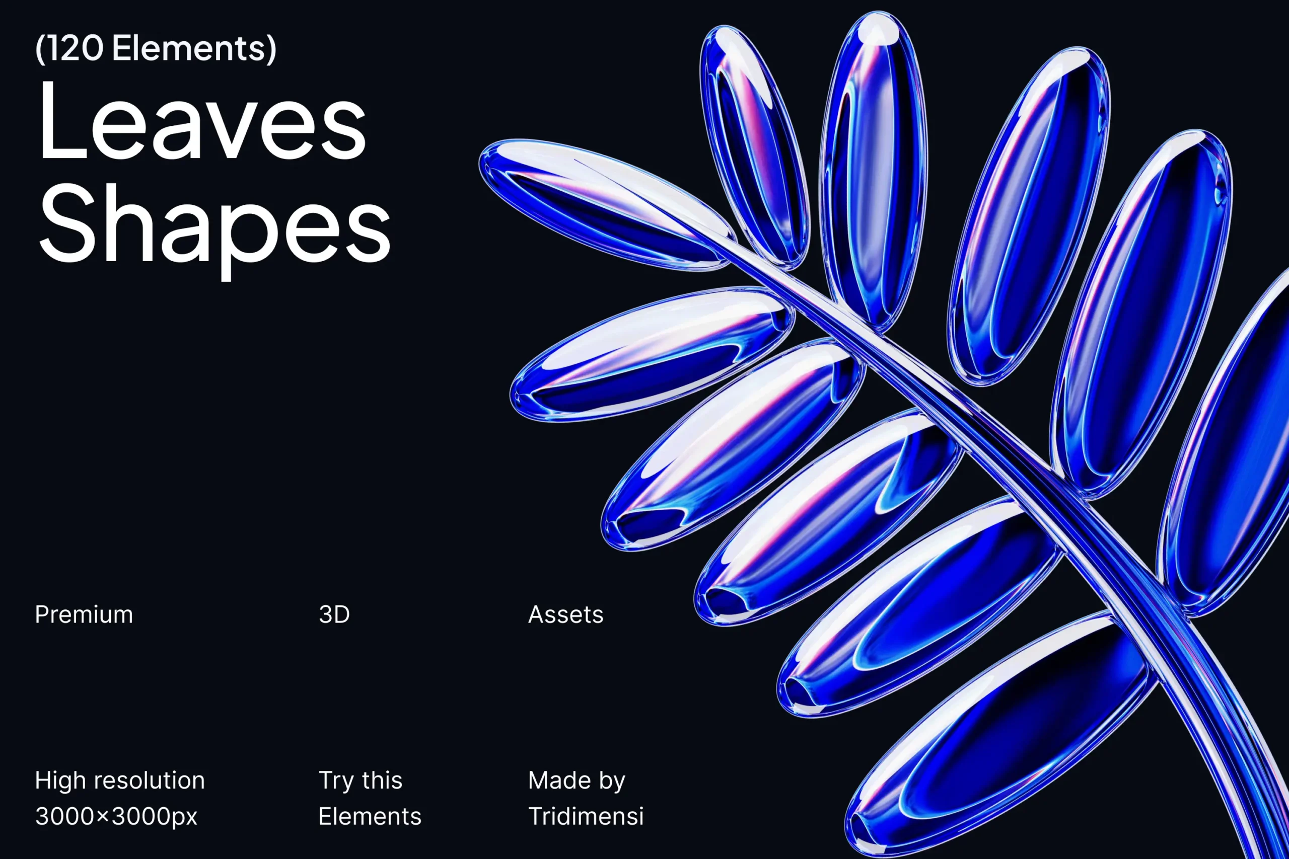 leaves Neon Leaves 3D Collection - Image 1