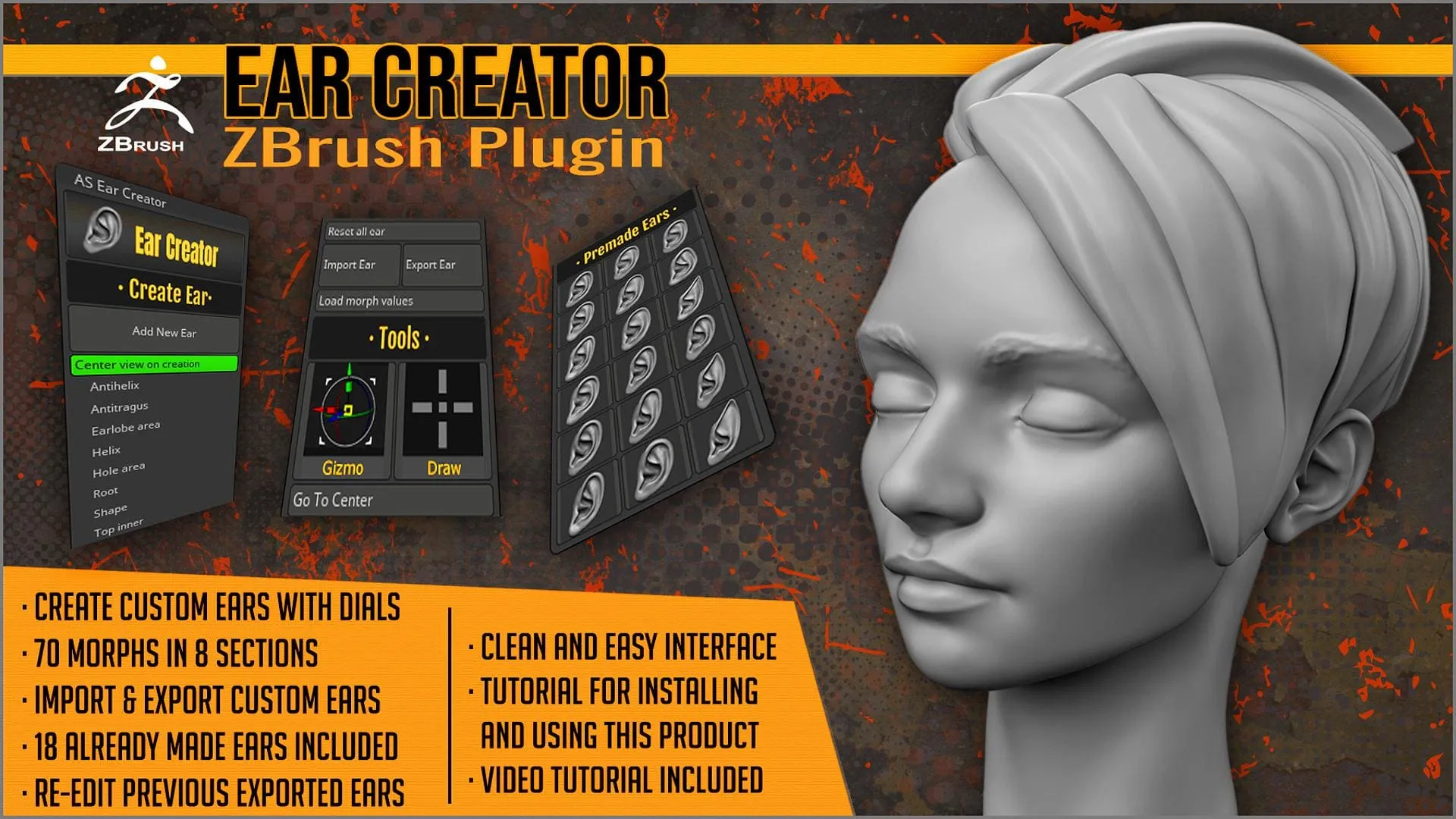 ZBrush Plugin Ear Creator