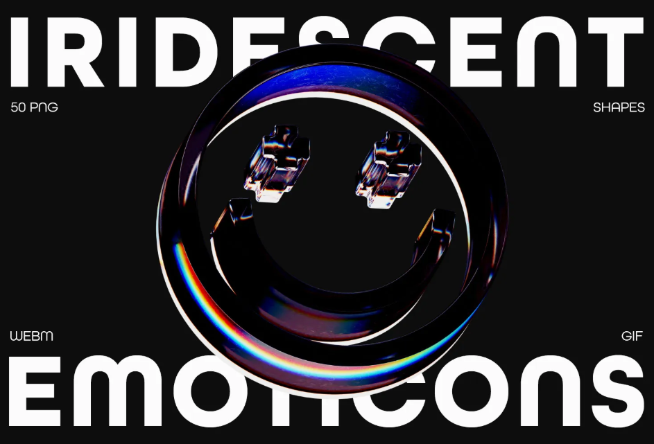 4. Iridescent 3D Emoticons
