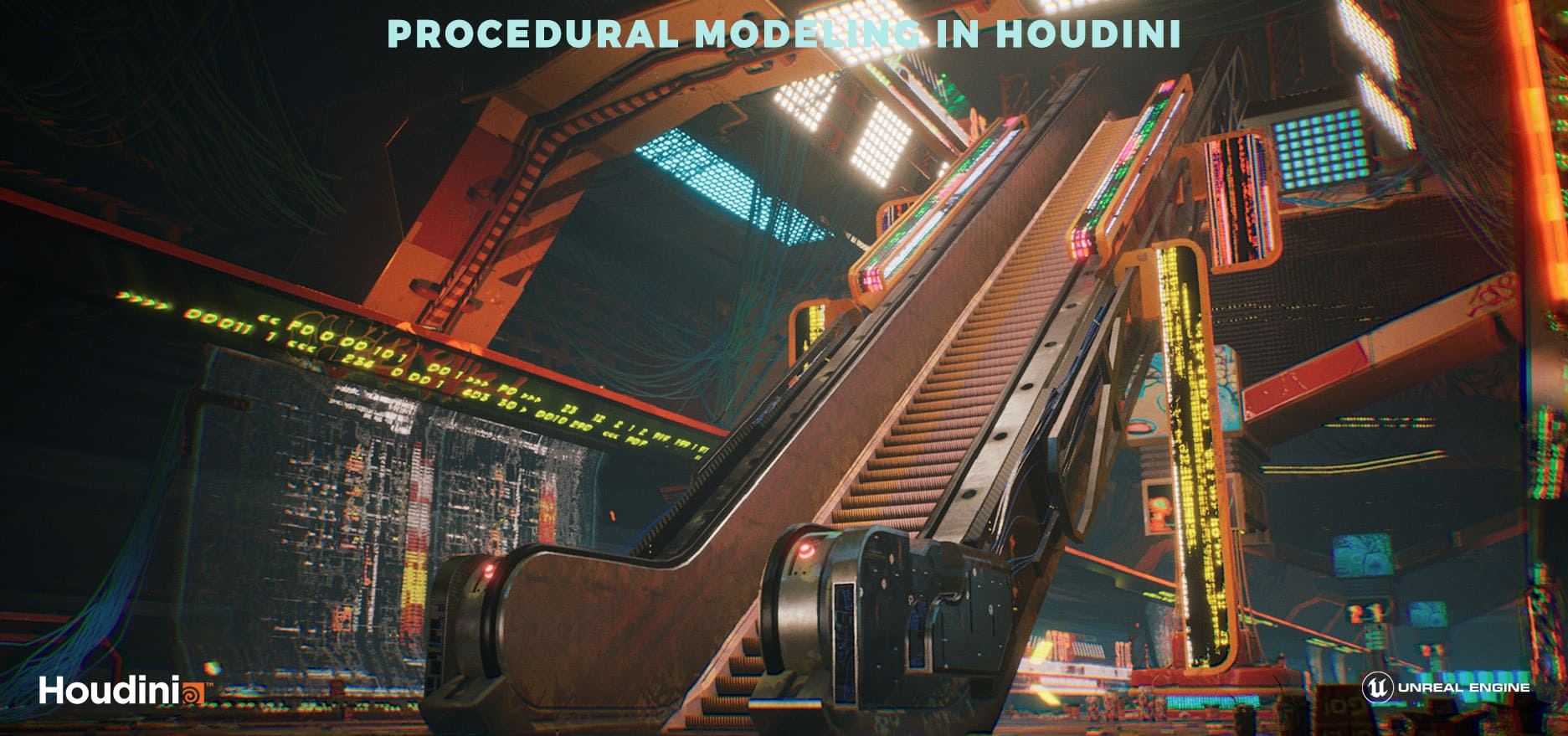 Procedural Modeling for an Escalator