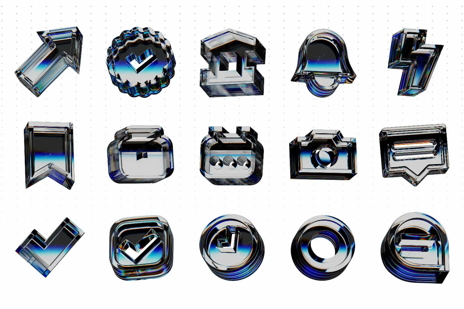 UI Glass Dispersion – 50 PNG 3D Icons - Image 6