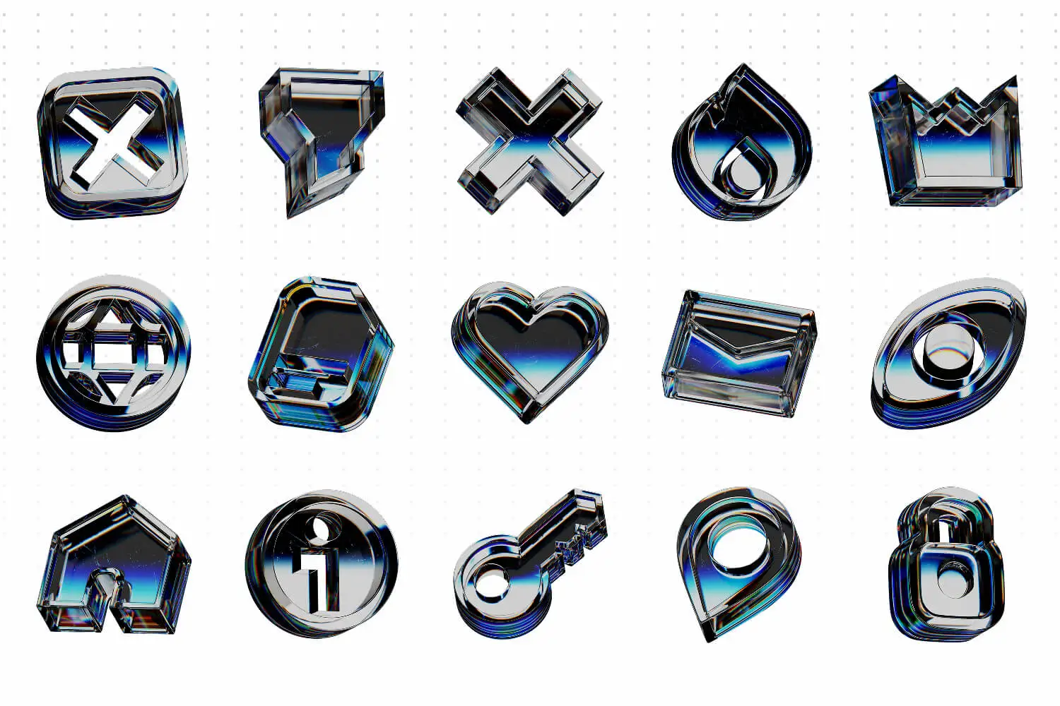 UI Glass Dispersion – 50 PNG 3D Icons - Image 7