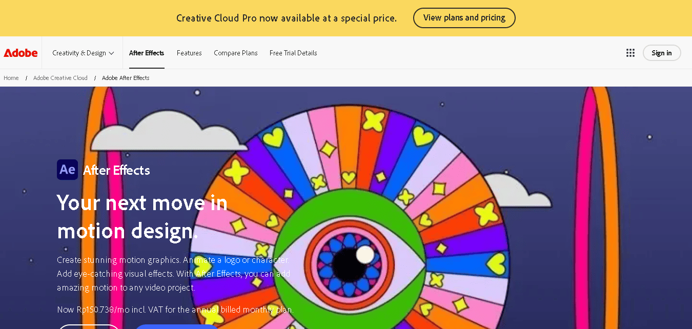 After Effects Landing Page