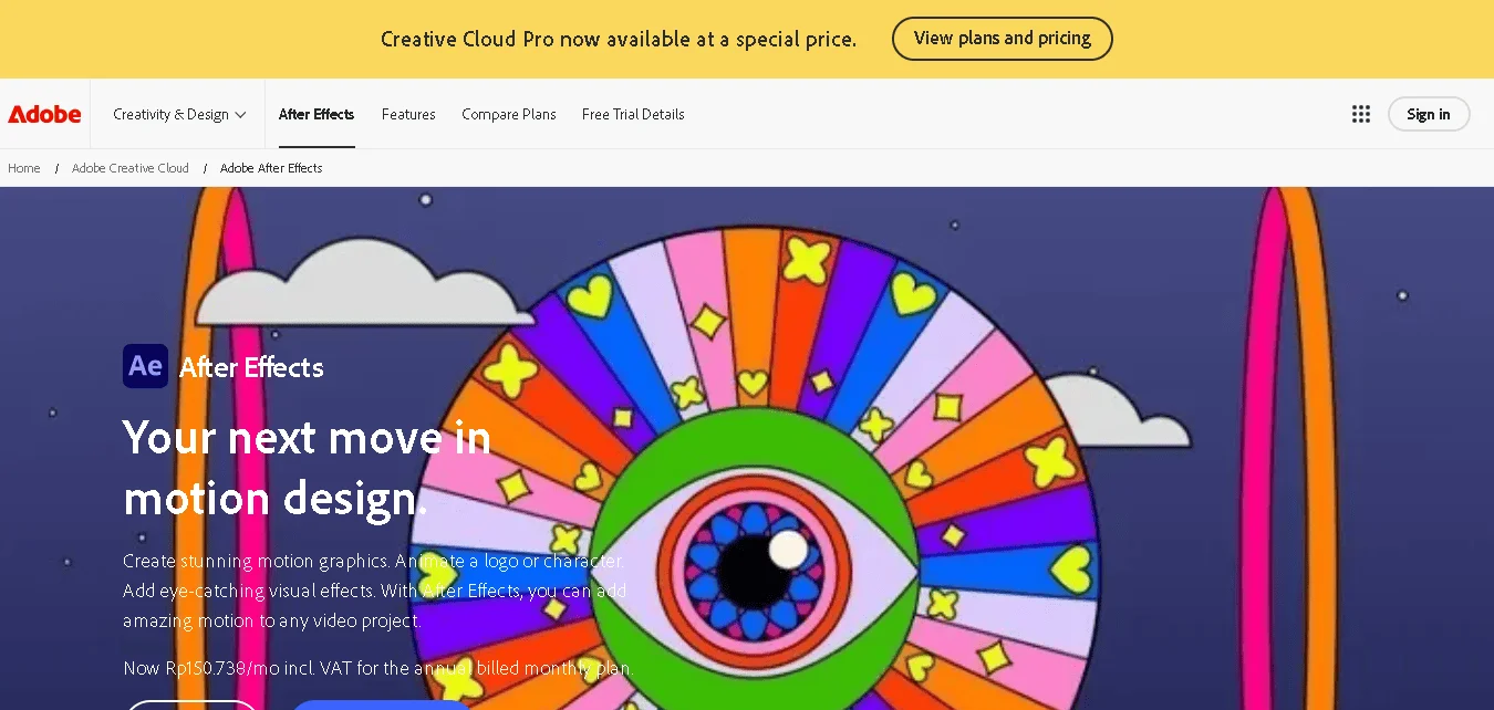 After Effects Landing Page