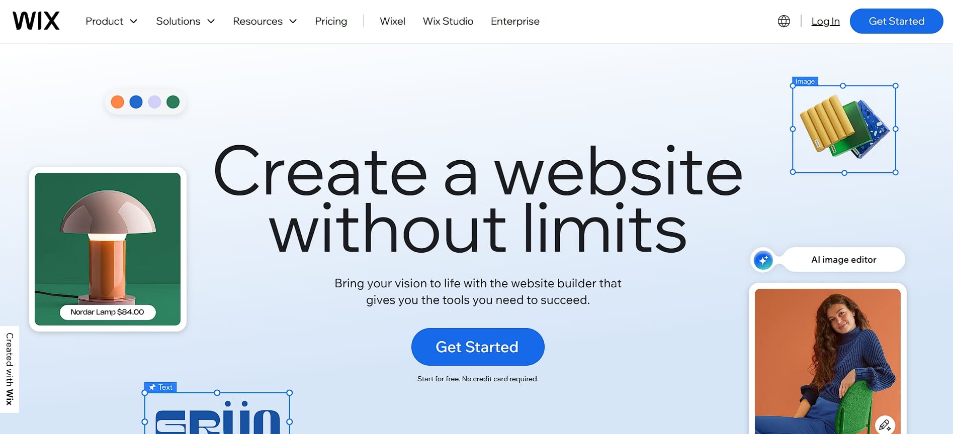 Wix homepage