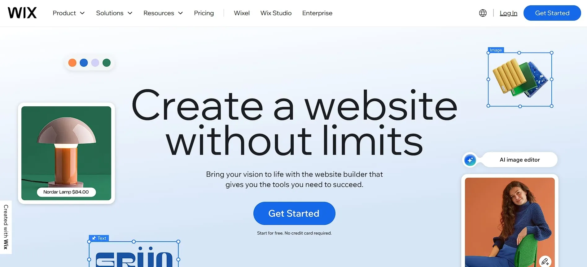 Wix homepage