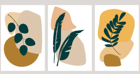 Monochrome layering with botanical pattern