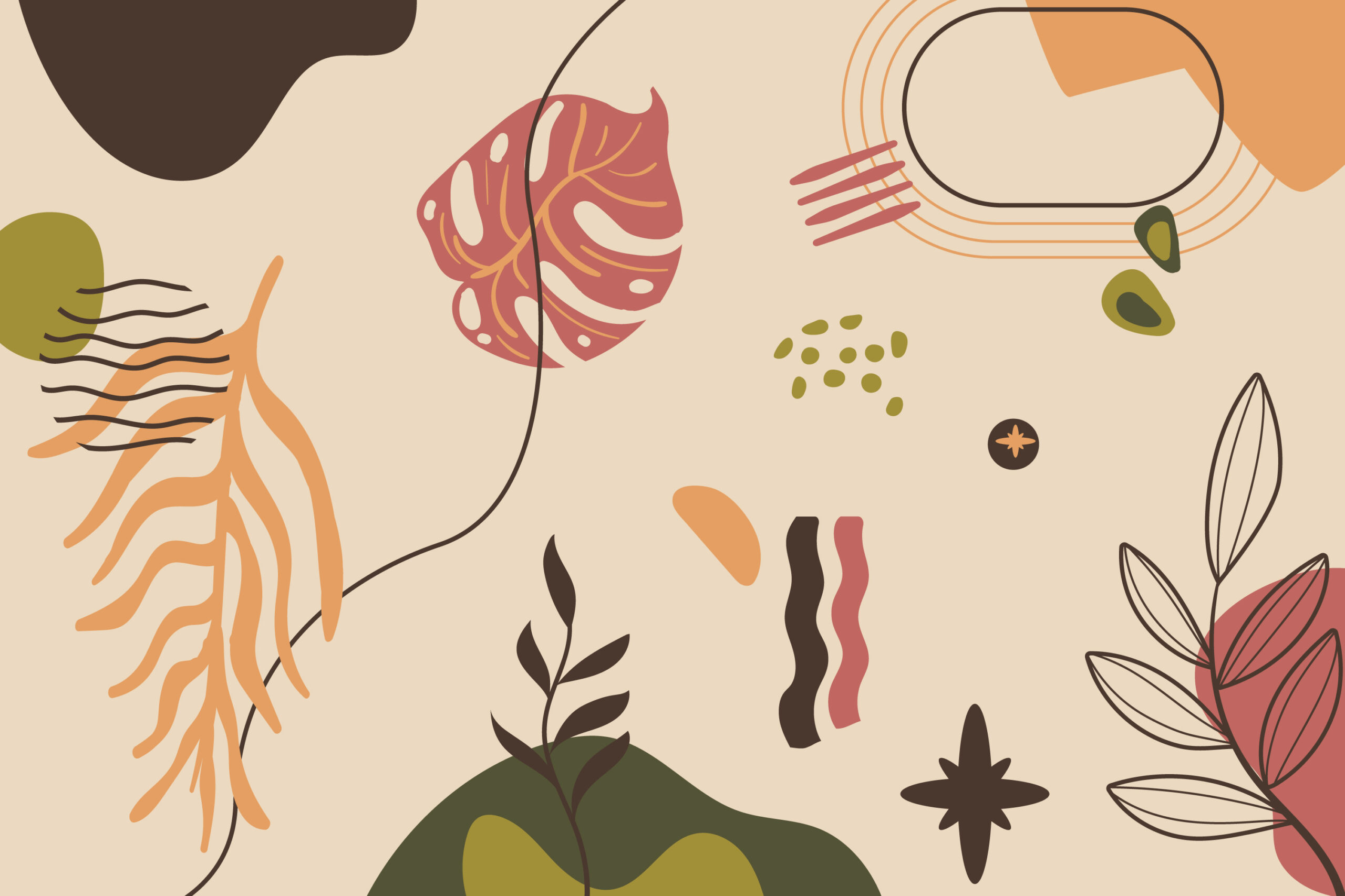 abstract botanical shapes