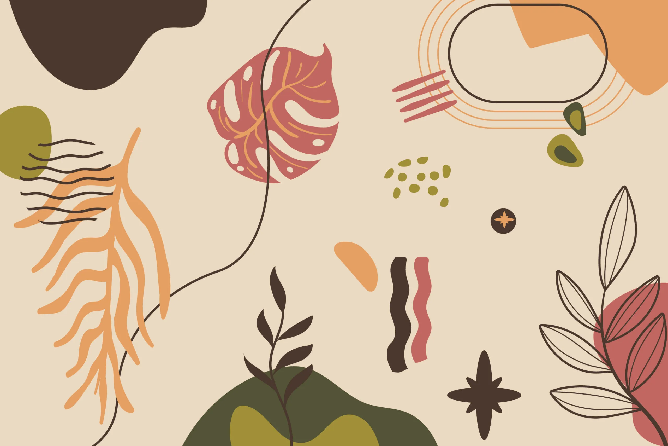 abstract botanical shapes