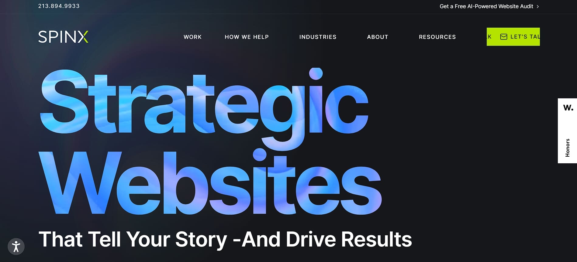 SPINX Digital’s homepage