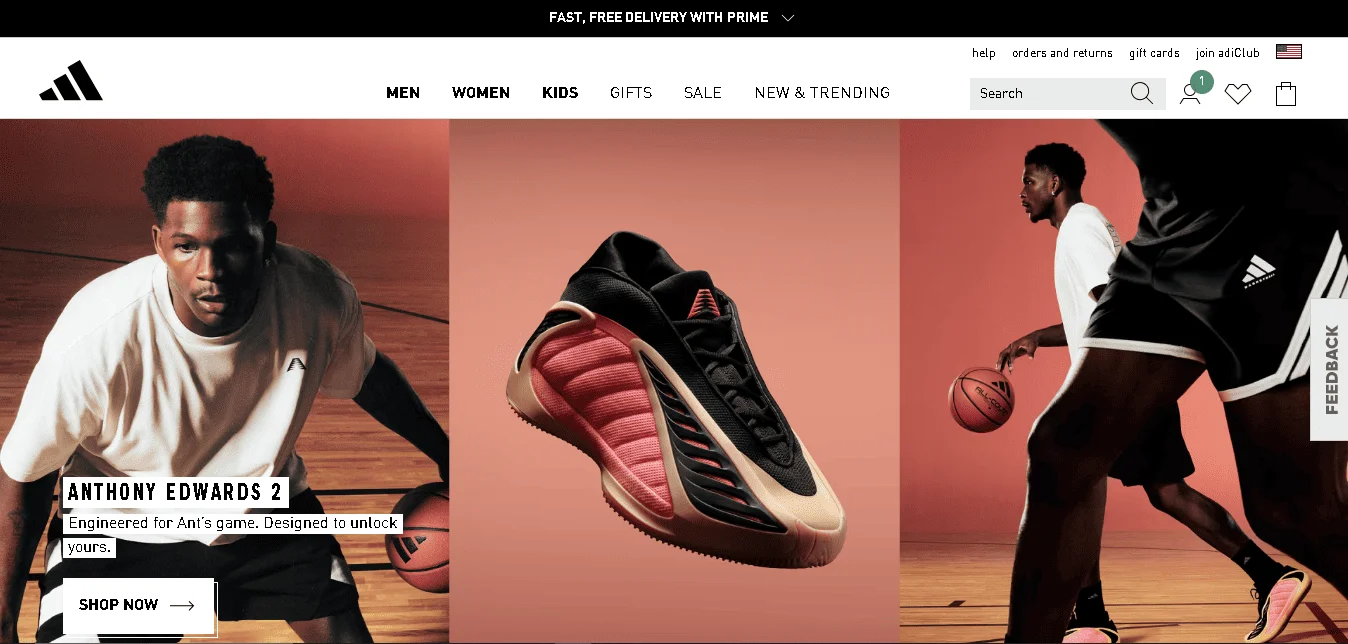 Sporty and Adaptive Adidas Web