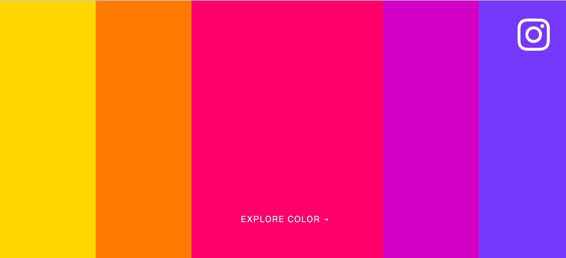 Color pallette of Instagram