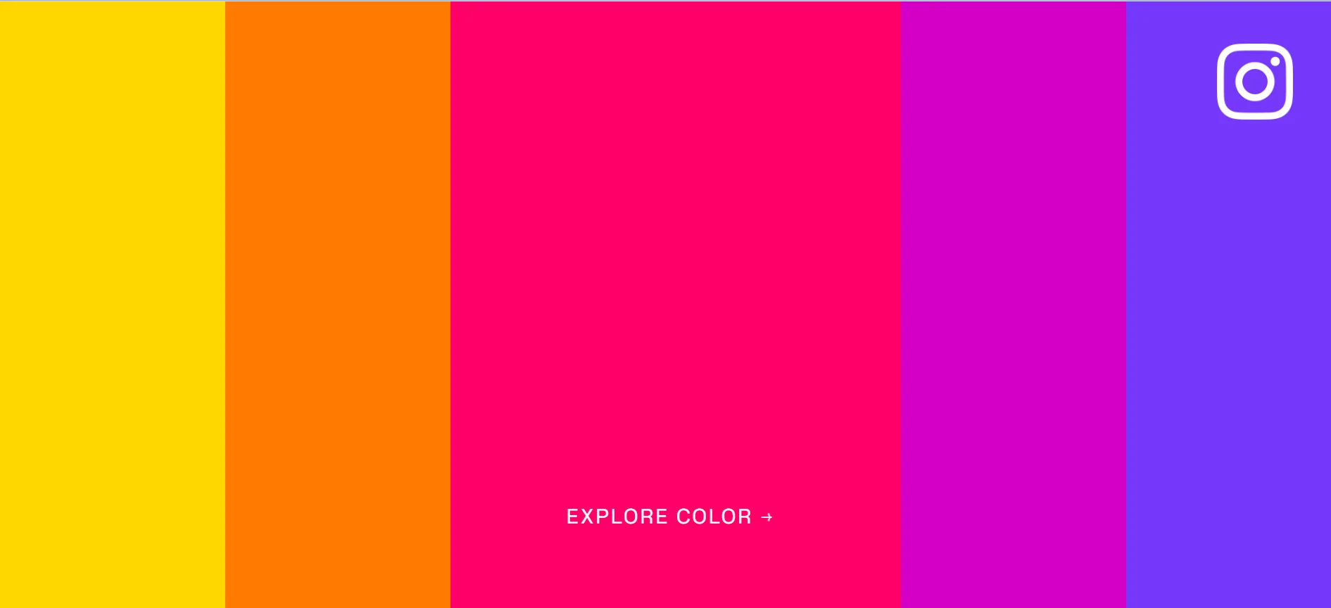 Color pallette of Instagram