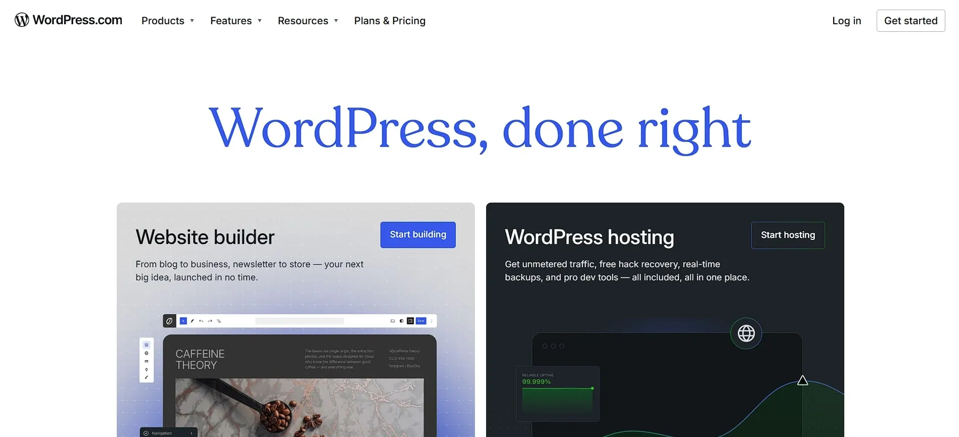 WordPress homepage