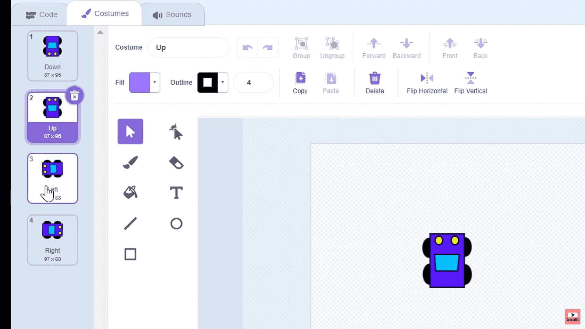 Designing the car sprite 