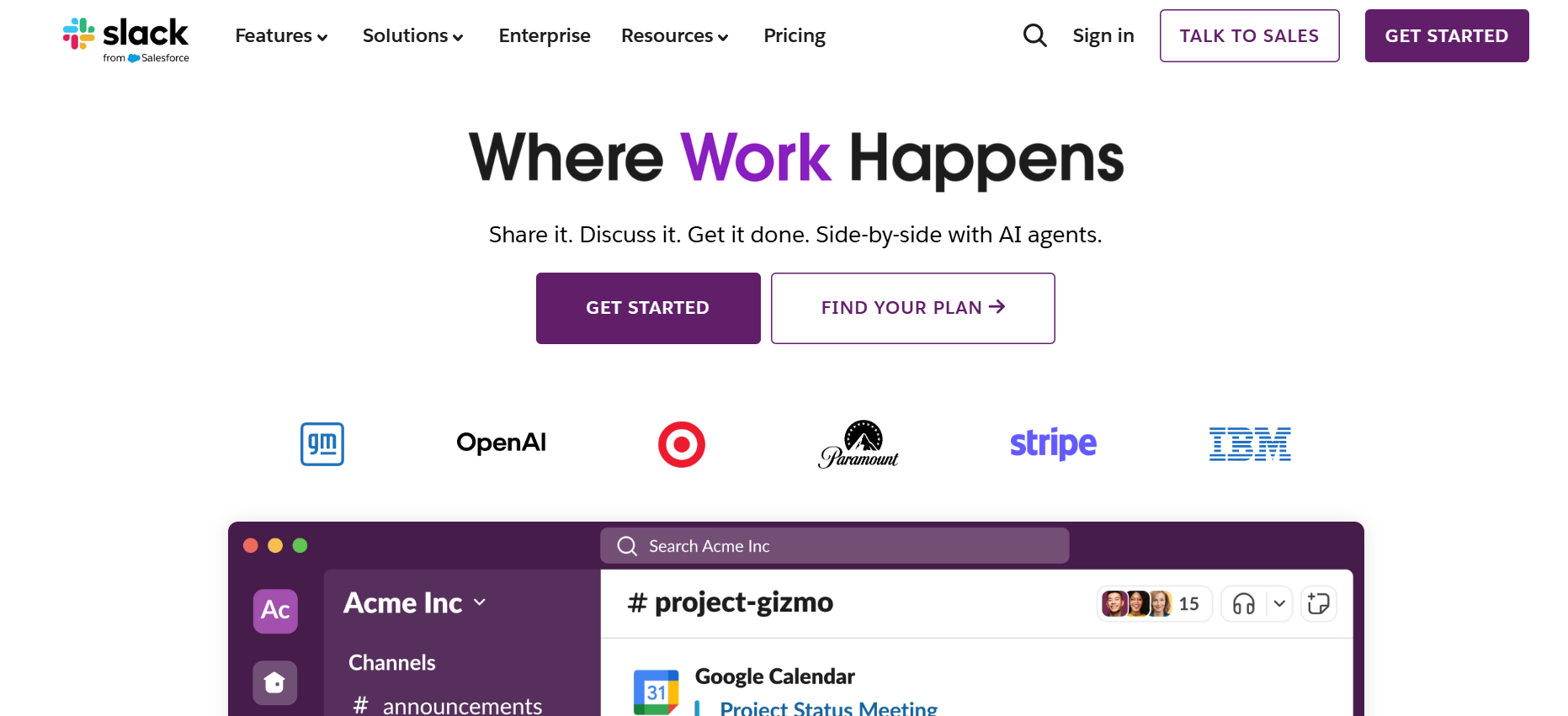A deep purple shade in the Slack website