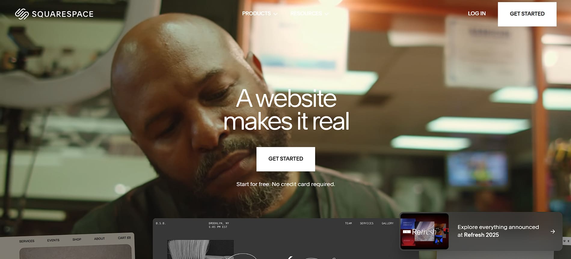 Squarespace homepage