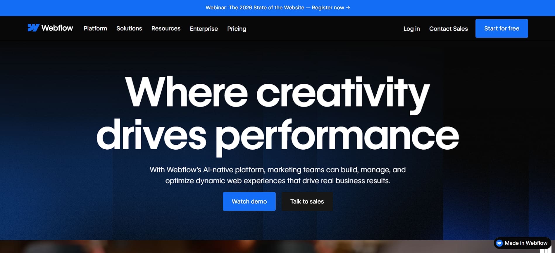 Webflow homepage