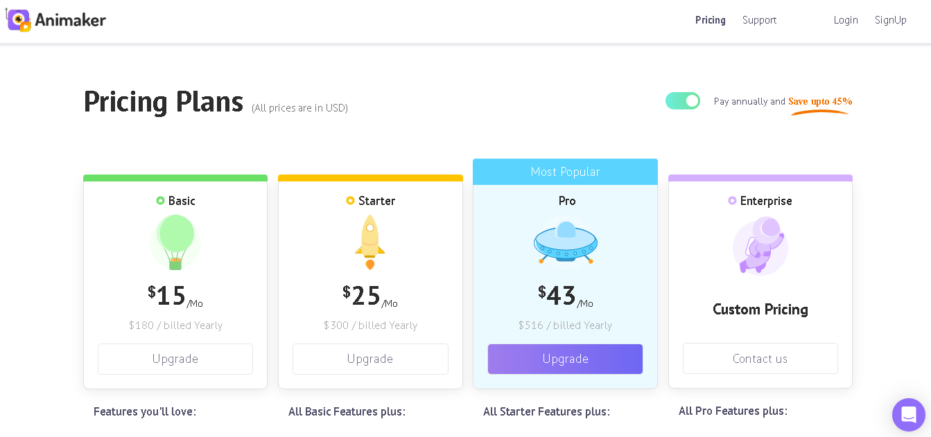Animaker Pricing Plans