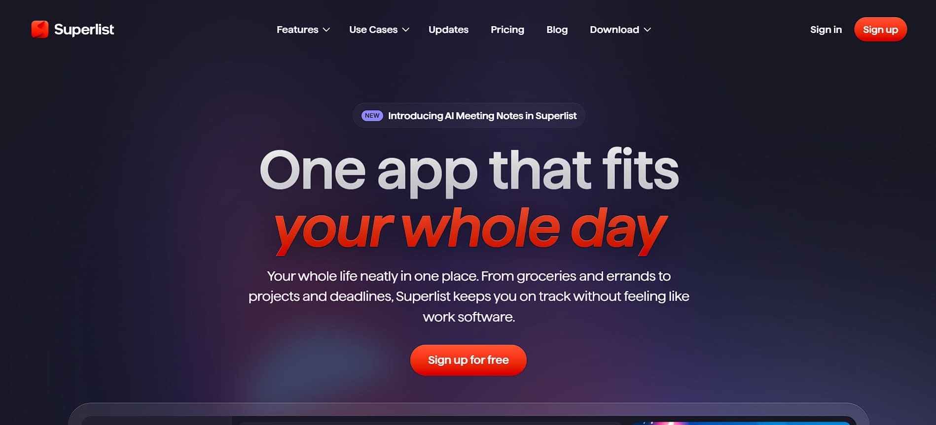 Superlist’s homepage