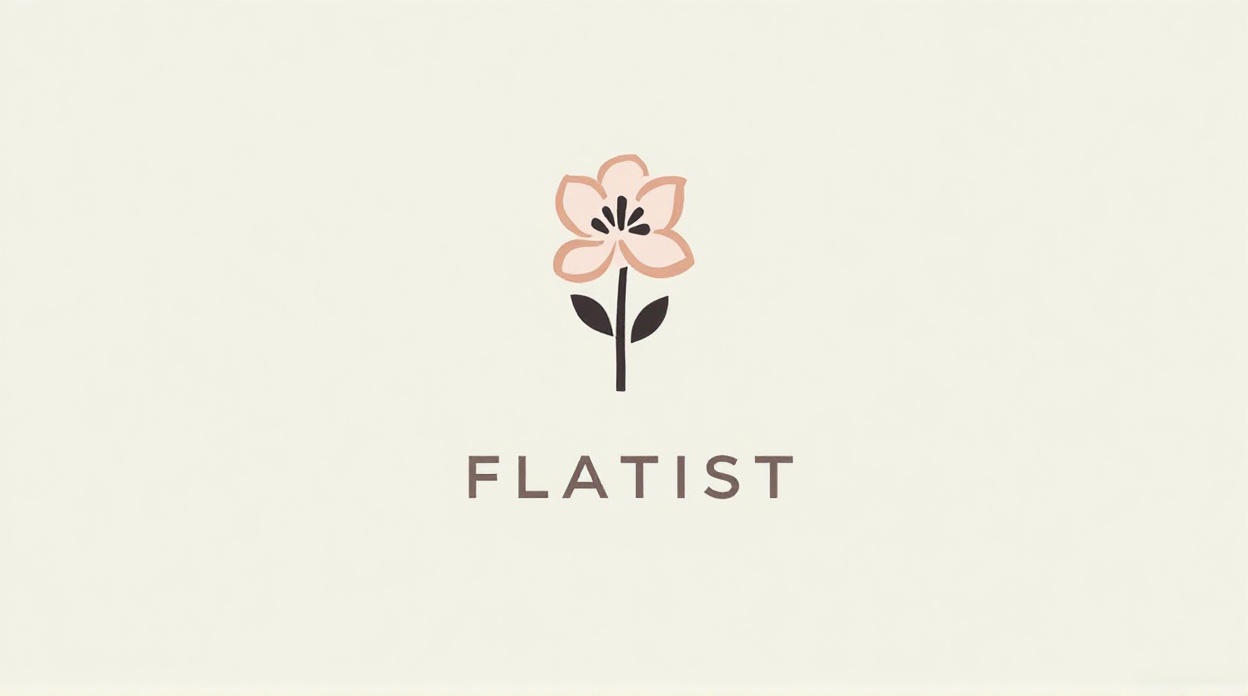 Make a florist logo using a one-line flower icon and modern font.