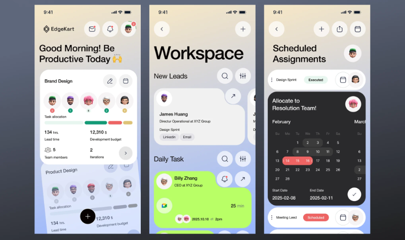 Mobile app UI example