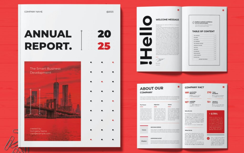Corporate annual report design example