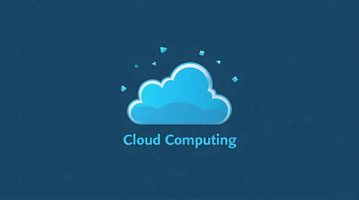 Develop cloud computing service logo with abstract cloud icon and text.
