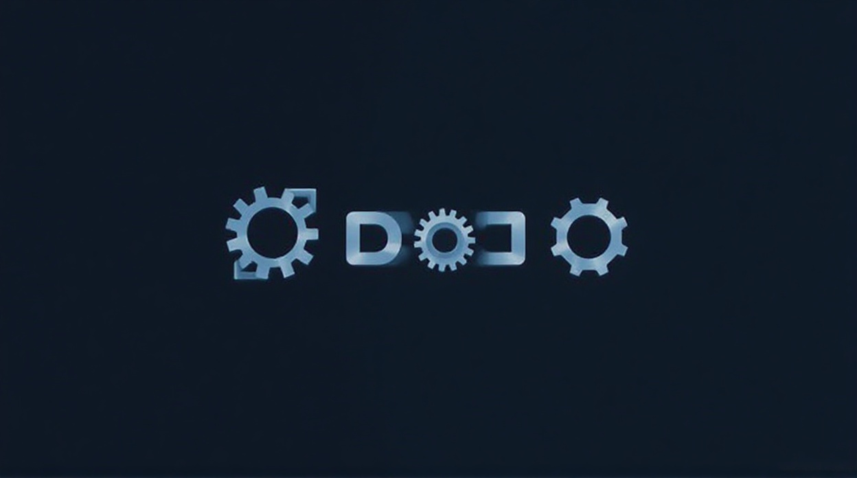 Make a robotics brand logo using gear symbols and clean geometric font.