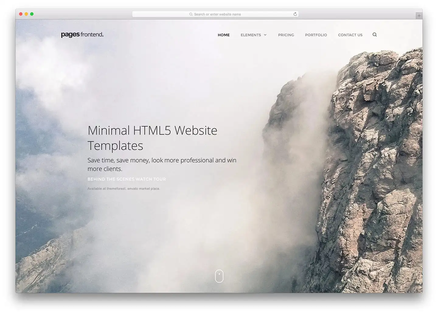 Clean minimalist website layout preview