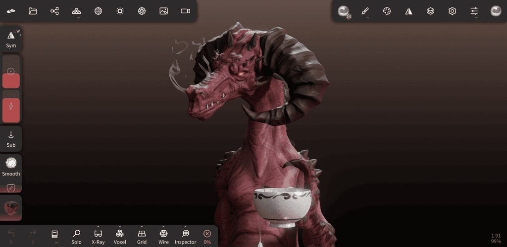 Nomad Sculpt interface