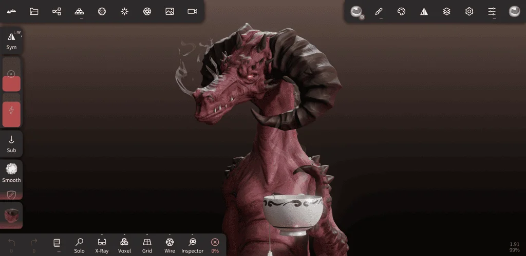 Nomad Sculpt interface