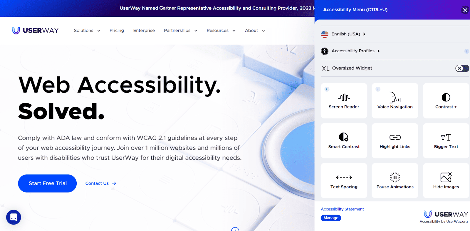 Inclusive accessibility focused web interface