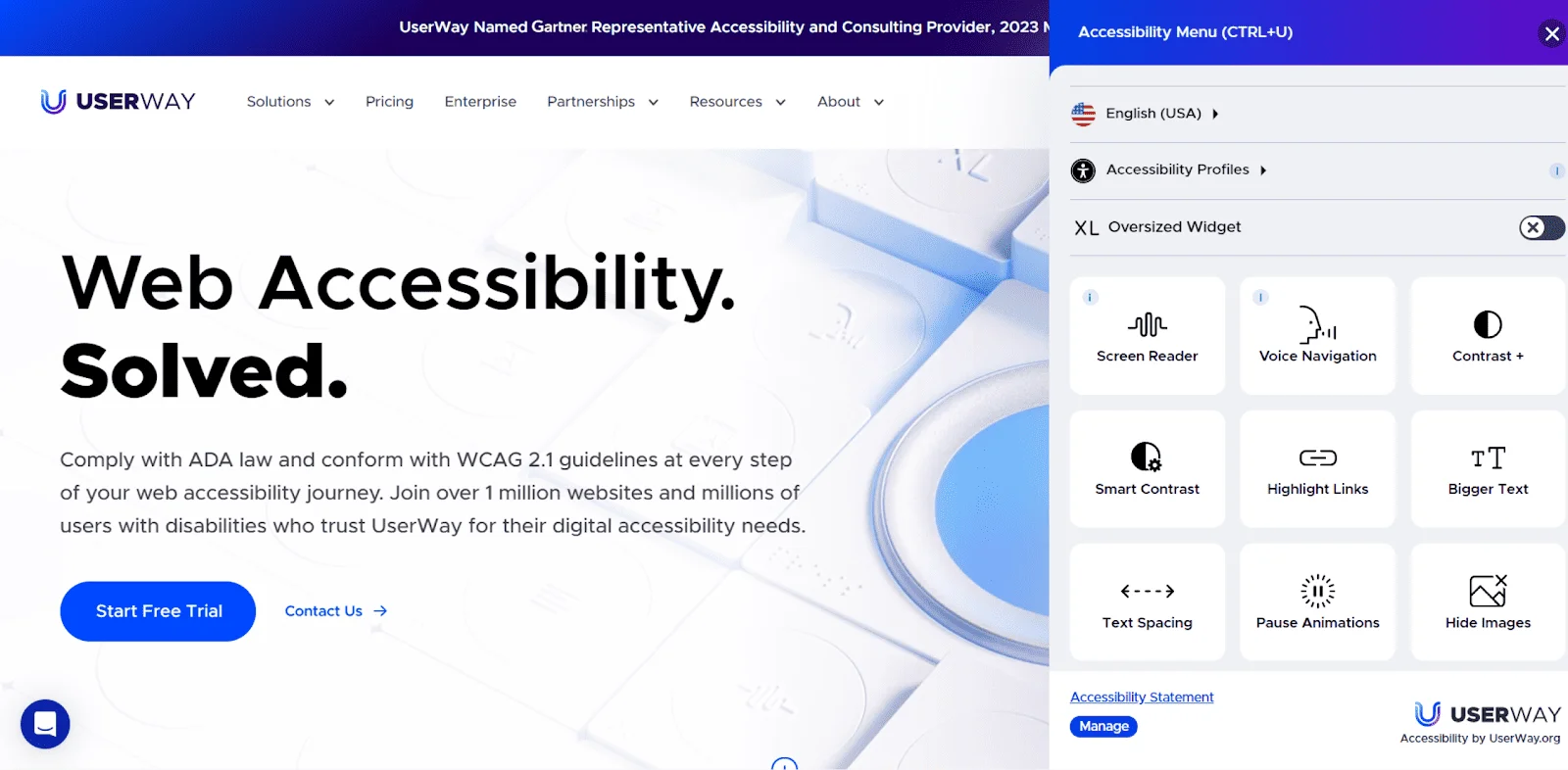 Inclusive accessibility focused web interface
