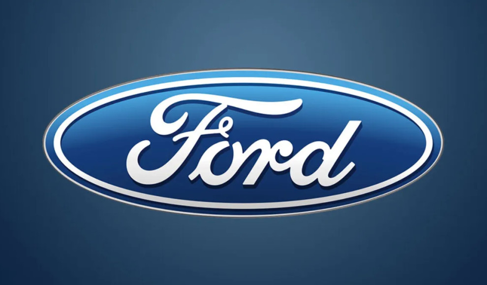 Ford oval emblem with glossy depth