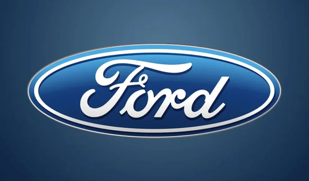 Ford oval emblem with glossy depth