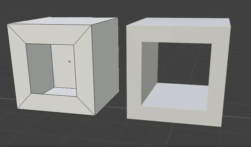 Non-manifold hole (left) and manifold hole (right)