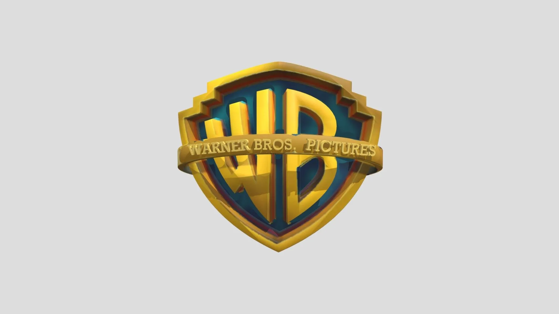 Warner Bros shield logo with dimensional depth