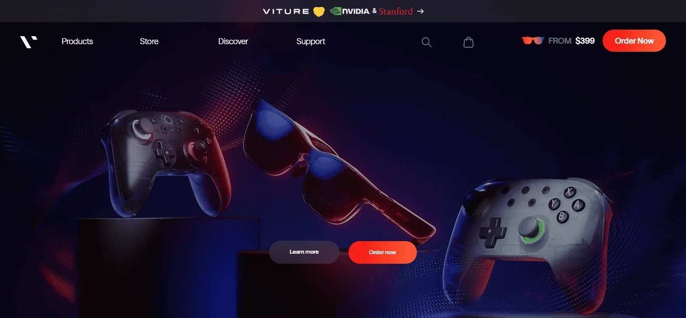 Immersive AR VR website example