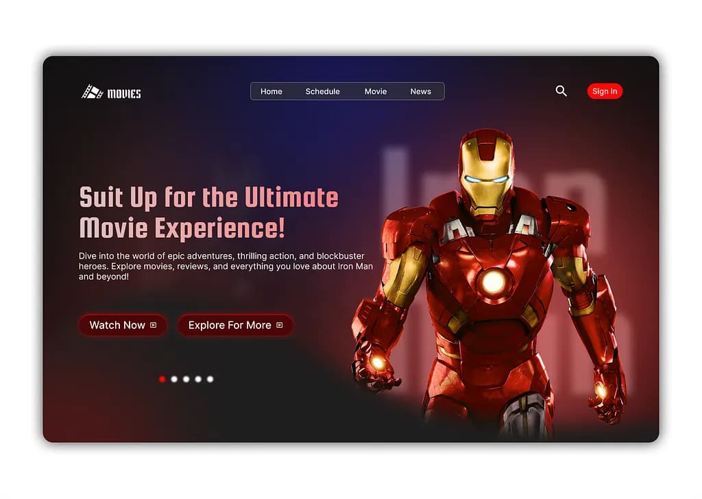 cinematic widescreen hero layout