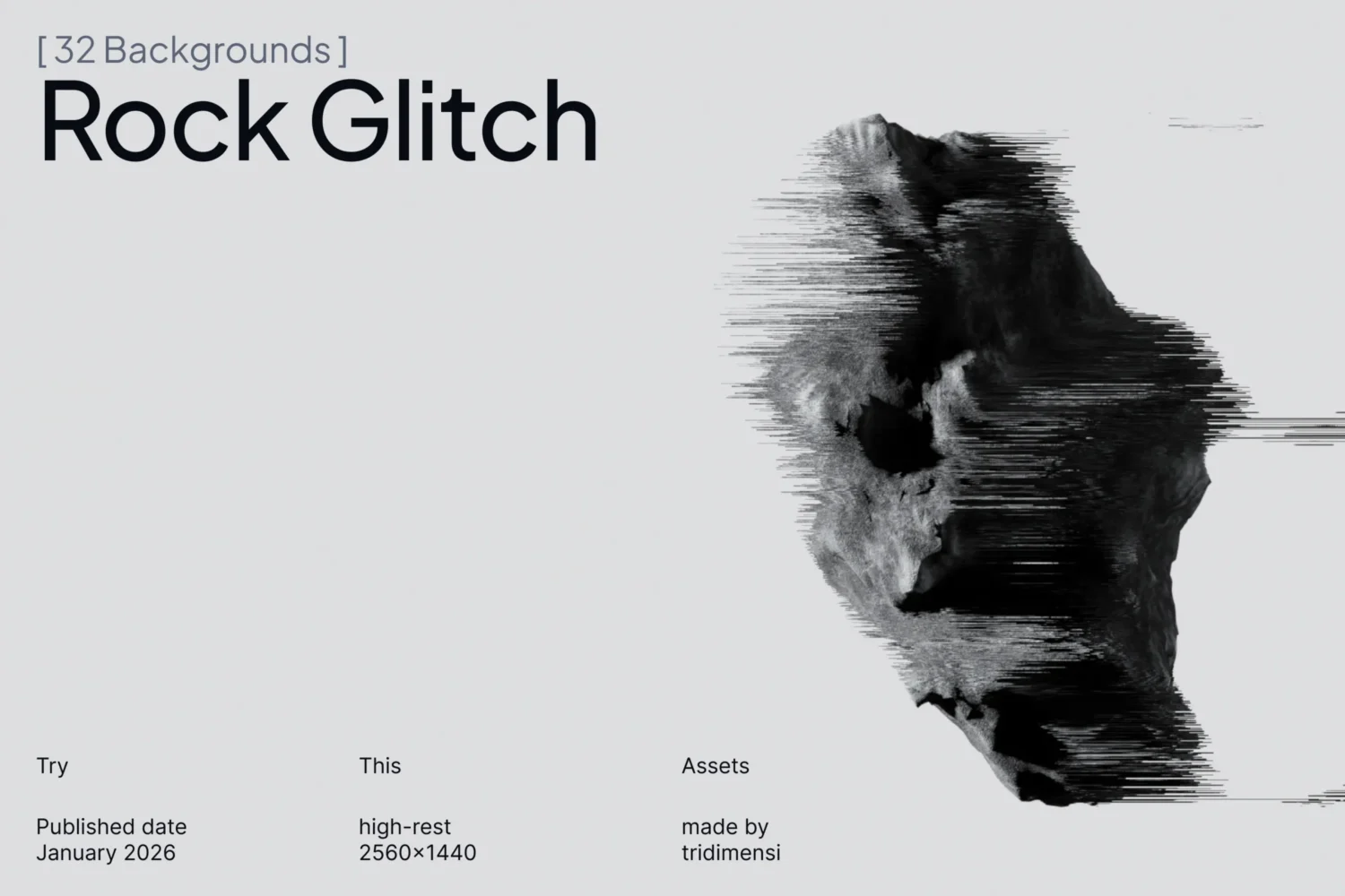 rock glitch 3d background