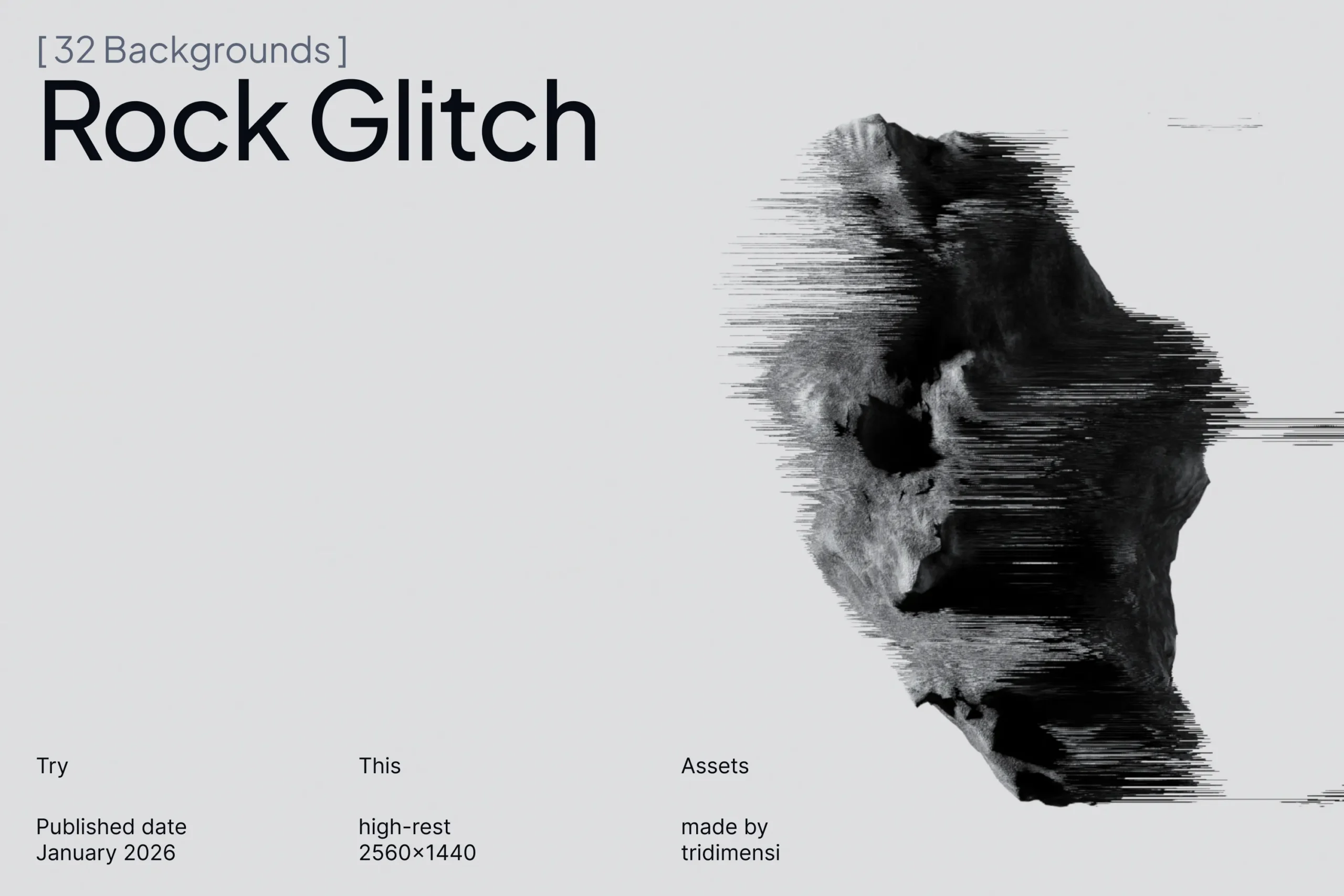 rock glitch 3d background